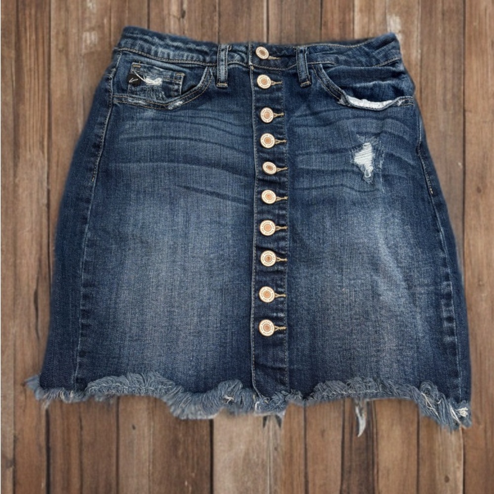 KanCan Brand Denim Button Up Skirt
